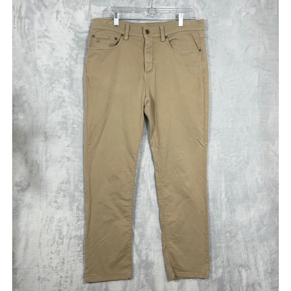 Brooks Brothers Mens Pants 34x29 Khaki Tan Straight Fit Stretch Chino Preppy